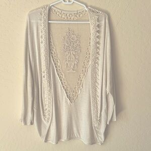 Cocoon Style Vintage Sweater Open Heavy Lace back